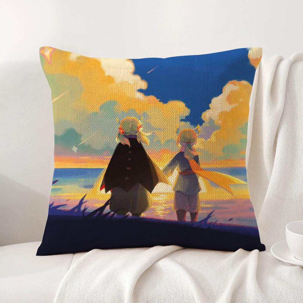 Game Sky ChildREn of the Light Cushion Cover Natural Linen Pillow Cover DoubleSided Print Cushion Case for Sofa Home Decor Gift