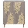 Sideboard Gray and Gold 60 x 33 x 75 cm Solid Mango Wood