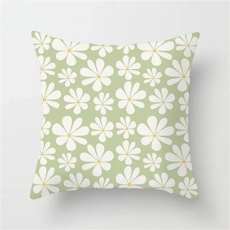 Green Pillowcase Printed Cushion Cover Abstract Geometric Sofa Decoration