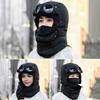 Lei Feng Hat Winter Thermal Hat with Goggles 3-in-1 Trapper Aviator Hat Face Guard Earmuffs Winter Snowmobiling Hiking Cold Weather Headgear