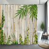 Green Bamboo Shower Curtain Zen Meditation Nature Botanical Polyester Fabric Shower Curtains Bathroom Decor With Hooks