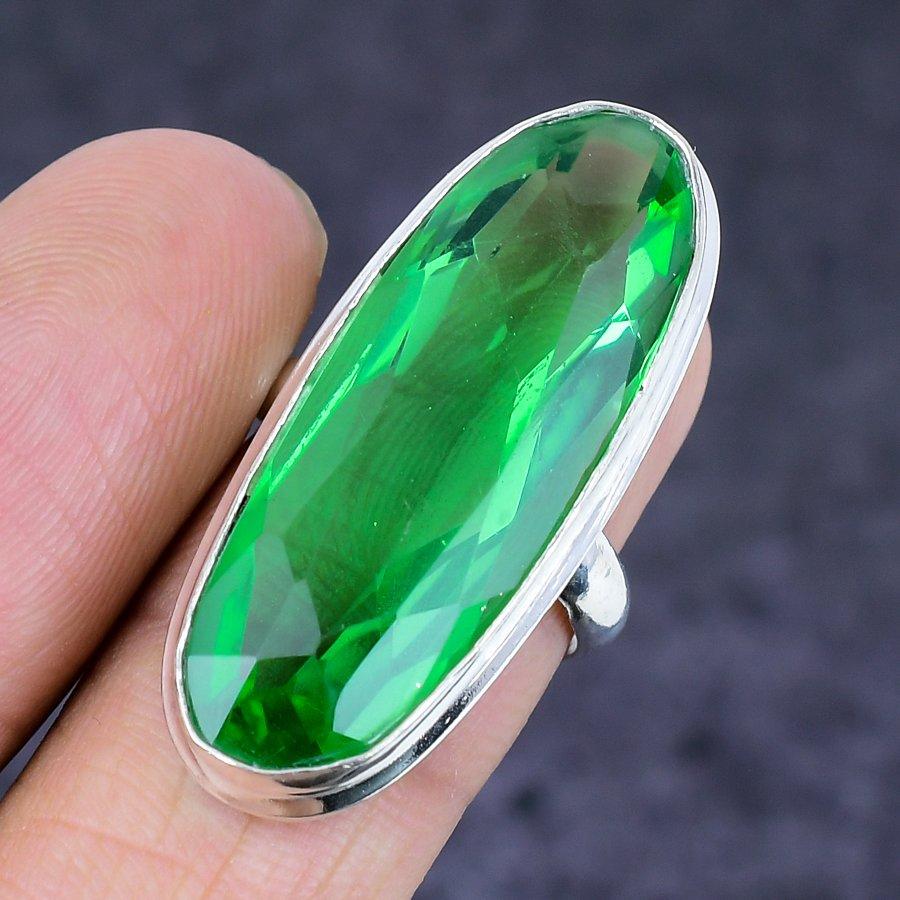Tsavorite Gemstone Handmade 925 Sterling Silver Jewelry Ring Size 5 N0D89