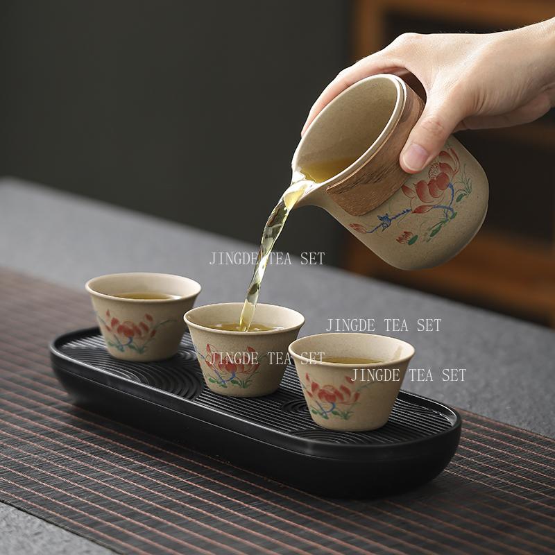 Travel Kung Fu Tea Set Portable Outdoor Camping Tea Drinking Equipment Ceramic Quick Customer Cup