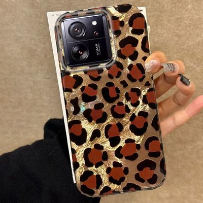 Luxury Gold Leopard Print Women Girls Phone Case for Xiaomi 13T 14T 11 Lite NE Poco X5 M6 Pro X6 X7 X3 Pro NFC C65 C61 M5S Cover
