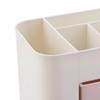 Cosmetics Makeup Organizer PP Multifunctional 6 Compartments Makeup Desk Organizer with Drawer Pink