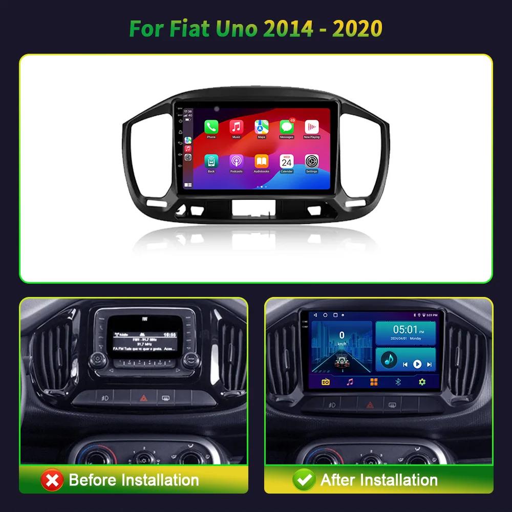 Car Radio Carplay Android 13 For Fiat Uno 2014- 2020 Multimedia Video Player Touch Screen Navigation GPS Auto Stereo View Camera