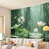 1 Piece 3D Lotus Tapestry - Polyester Fabric, Machine Washable, Suitable for Living Room, Bedroom, Office Decoration