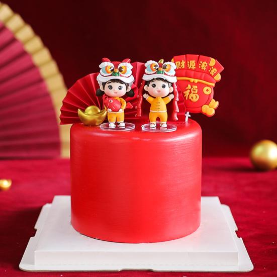 Lion Dance Doll Vivid Decorating Cute Crafts Hand Puppet Lion Dancing Toy for Kids