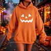Damen Kapuzenpullover mit lässigem Halloween-Print, Langarm-Pullover für trendige saisonale Outfits