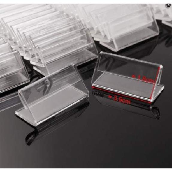 50Pcs 4x2cm Mini Acrylic Sign Display Holder Price Name Card Tag Label Stands