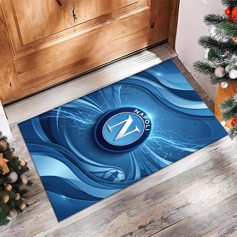 Napoli FC Soccer Football Pattern Soft Area Rug Non Slip Indoor Floor Carpet Sports Decor Mat for Bedroom