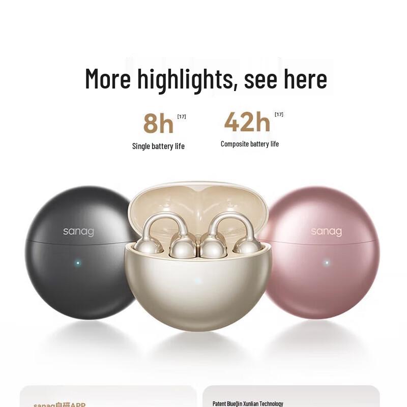 SANAG S6S Pro Bone Conduction Clip-on Bluetooth Earbuds