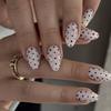 Hot-selling White Background, Black Polka Dots, Polka Dots, Nail Wear, Almond-shaped Wearable Fake Nails
