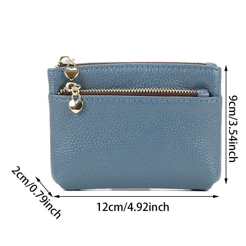 PU Leather Coin Purse Wallet With Card Slots Coin Organizer Change Holder Card Case Leather Zipper Storage Bag