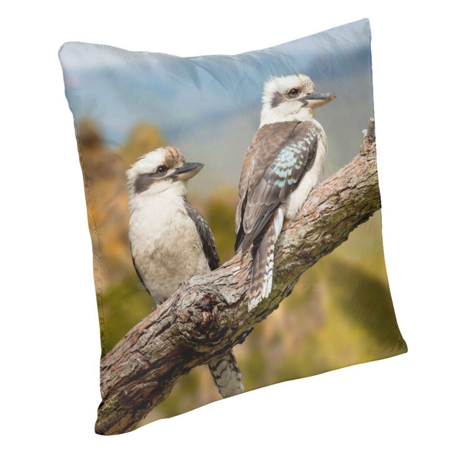 Beautiful Kookaburra Pair In The Blue Mountains , Australia. One Of The Most Amazing Birds In The World , The Kookaburra Is Peach skin 18*18(CM)-1Pcs