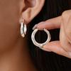 Personality Polygon Round Hoop Earrings for Women Metal Pendant Golden Silver Color Metal Circle Dangle Earrings Simple Jewelry