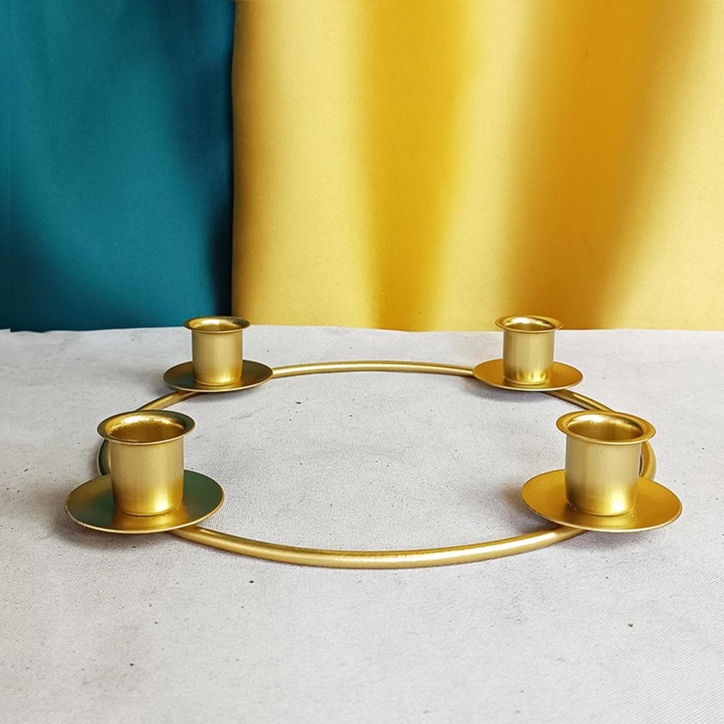 Nordic Round Taper Candle Holder Metal Iron Christmas Advent Candlestick Candelabra Table Decor for Dinner Wedding Living Room