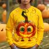 Kid Long Sleeves T-Shirt Fashionable Creativity Halloween Pumpkin Graphic Print Autumn Casual Sports Versatile Comfortable Loose T-Shirt