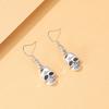 Vintage Silver Skull Earrings Stylish Alloy Simple Geometric Design For Women