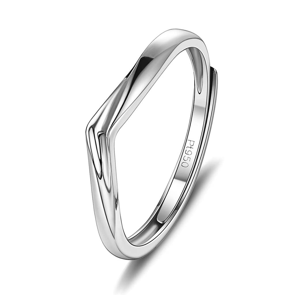 FANCIME Platinum One Size Fits Sizes Perfect for and Gift Wrapping Men's V-Shaped Ring, Most, Pt950, 14-20, Adjustable, Simple, Proposals, Engagement,
