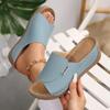 Fashion Women's Sandals Women Wedge Slippers Summer 2025 New Fashion Slippers Open Toe Breathable Sandals Comfortable Buckle Woman Shoes