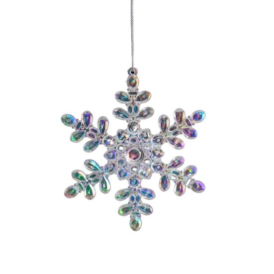 Christmas Tree Ornament Snowflake Deer Bird Icicle Design Sparkling Hanging Decoration Festive Holiday Season Home Decor