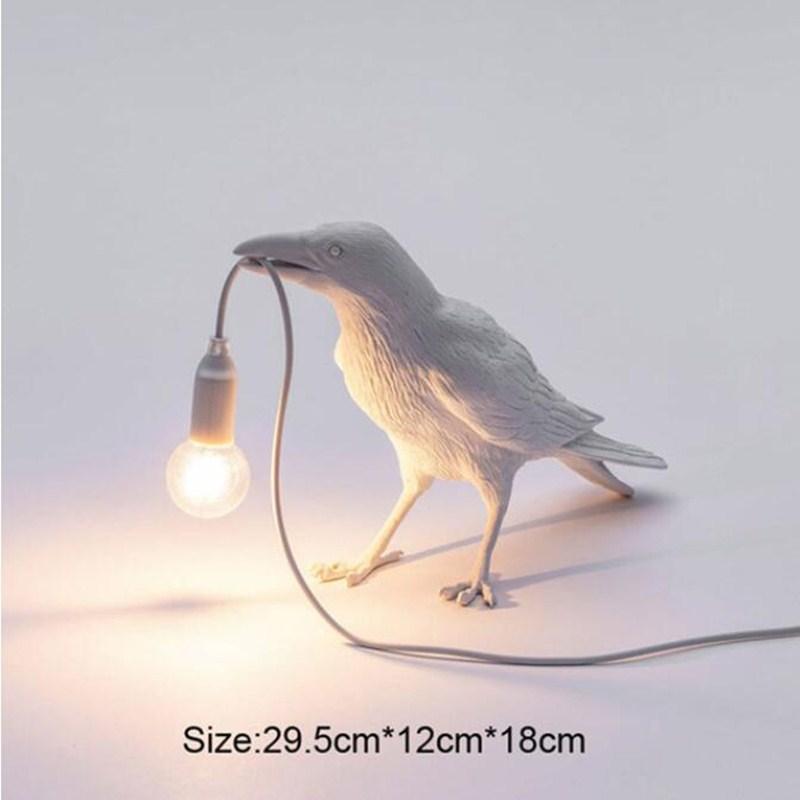 Bird Table Lamp Modern Resin Crow Desk Lamp for Living Room Bedroom Light Wall Sconce Home Decor