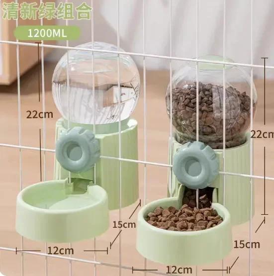 Automatic Dog Cat Feeder Cage Hanging Pet Bowls Pet Water Dispenser Dog Water Bottle Food Container Dispenser Bowl for Cat Dog