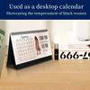1Pcs Black Girl Office Desk Calendar Creative Personalized Home Room Desktop Ornament Safe Material Atmosphere