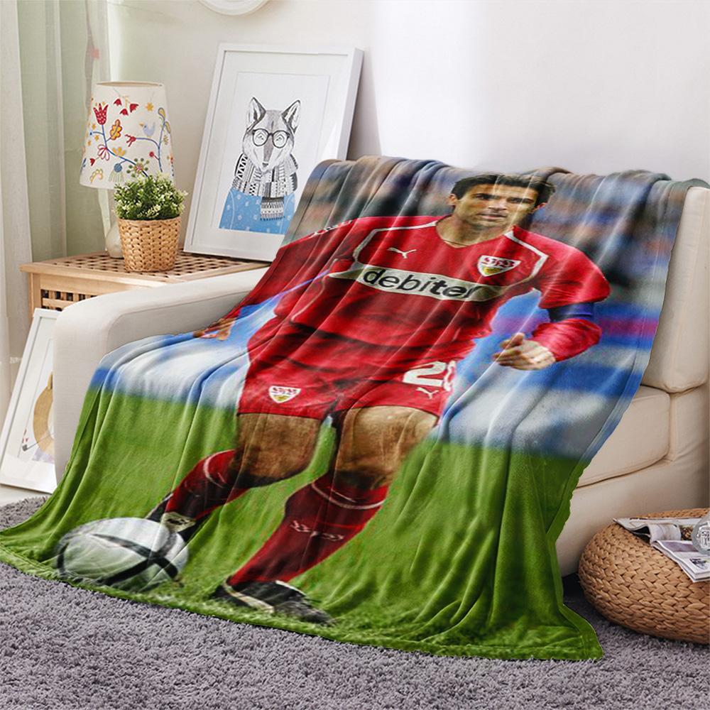 VfB Stuttgart Football Player Match Print Flannel Throw Blanket, Soft Warm Sofa Bed Cover, Soccer Fan Blanket