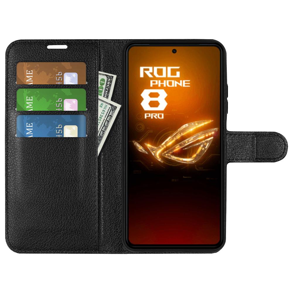 For Asus ROG Phone 8 5G/Phone 8 Pro 5G Case PU Leather Litchi Texture Flip Wallet Phone Cover