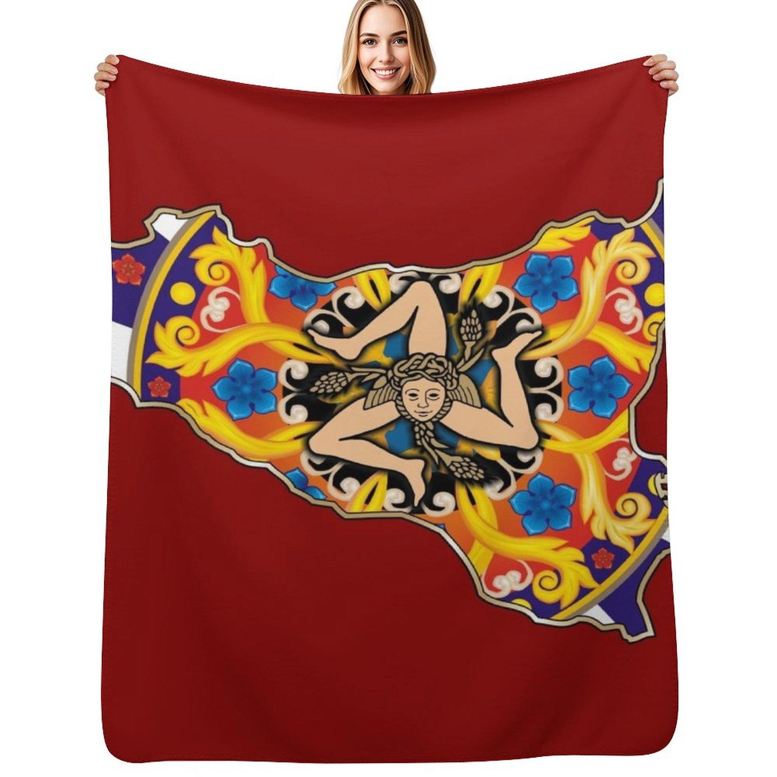 Sicilia maioliche Throw Blanket Versatile Cozy Throw Blanket for All Occasions Size: 75*100cm, Weight: 230 GSM