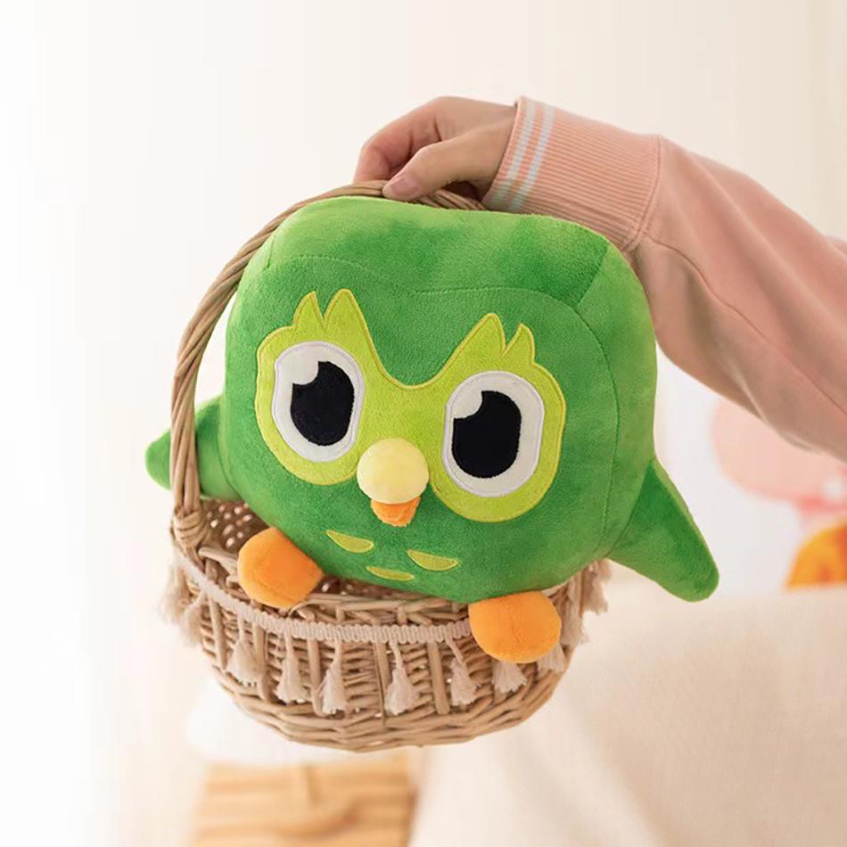 Cute Duolingo Green Owl Plush Toy Plushie of Duo The Owl Cartoon Anime Owl Doll Soft Stuffed Animal Toy Children Birthday Gift
