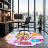 Lizzie McGuire Printed Round Rug Carpet Chair Rug Area Rug Entryway Doormats,for Office Chair Living Room Bedroom Kitchen Room.