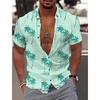Coconut Tree Summer Hawaiian Shirts Unisex Palm Turndown Street Outdoor Harajuku Short Sleeved Button-Down Men's Clothing