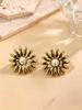 European Retro Pearl Irregular Geometric Stainless Steel Ear Studs
