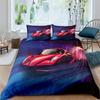 Speed Sports Car Duvet Set Racing Theme Luxury Quilt Set Bedding Set Three-Piece Set