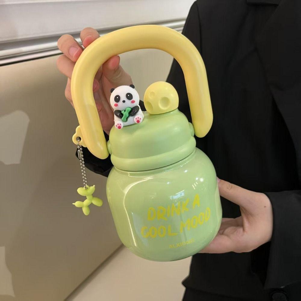 With Straw Insulated Water Bottle Large Capacity Office Double Drink Cup  Kid