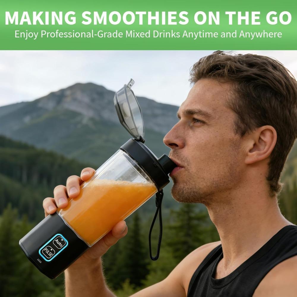 Portable Blender for Making Smoothies, 24 Oz Cordless Personal Juicer/protein Shaker Cup, BPA-free, Leak-proof Lid, Rechargeable.