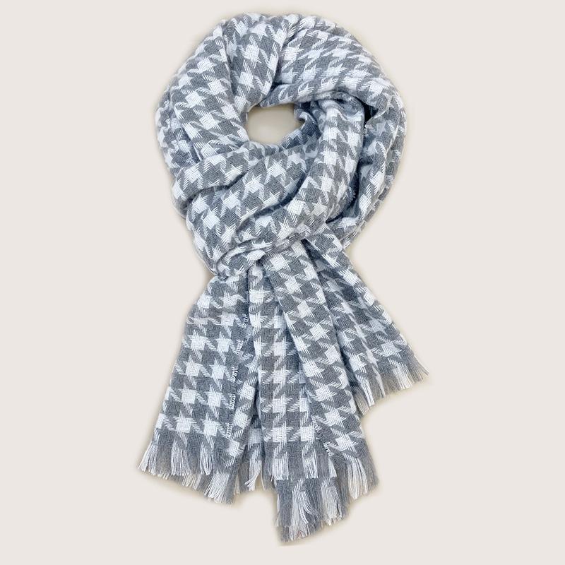 Plaid Scarf Women's Winter New Qiandongge Scarf Imitation Cashmere Warm Fringed Shawl Thickened
