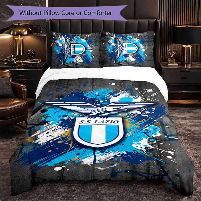 Lazio FC Themed Bedding 3Pcs Duvet Cover Set Decorative Bed Linen For Teen Room Home Decoration