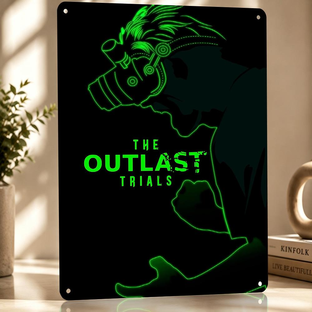 The Outlast Trials Game D Texture Metal Poster Customized Wall Art Tin Sign Gift for Mancave Decoration Room Accessories Bar