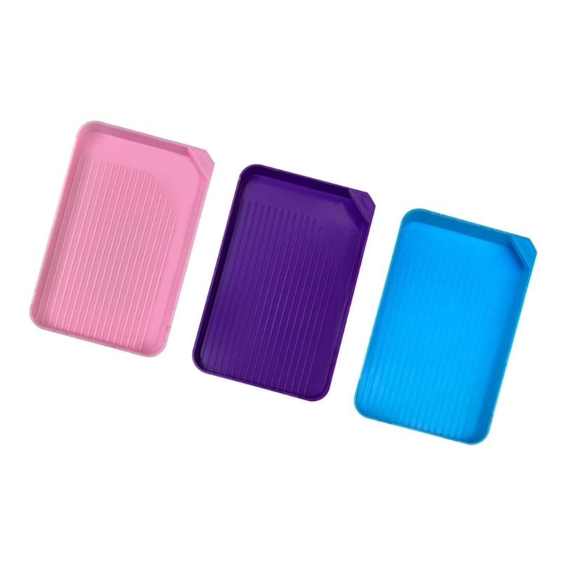 3Pcs Rhinestones Beads Organiser Stackable Plastic Sorting Tray Craft Beads Storage Tray For Painting Tool Organization