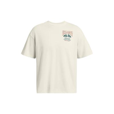 Letter Print Round Neck Short Sleeve Drop Shoulder T-Shirt Men T-Shirts Champagne 1382857-273