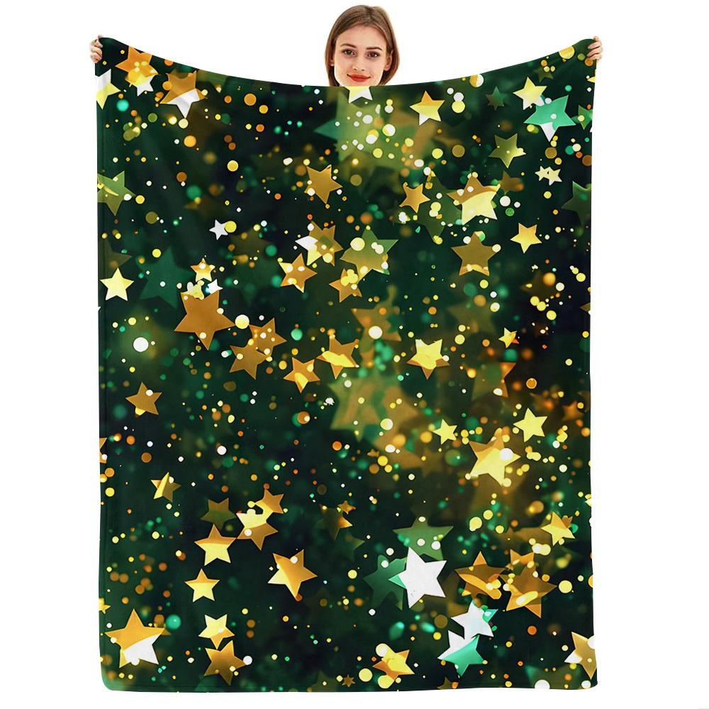 Golden Beach Sunset Cartoon Anime Print Flannel Blanket Soft Warm Throw for Kids Bedroom Sofa Christmas Office Car