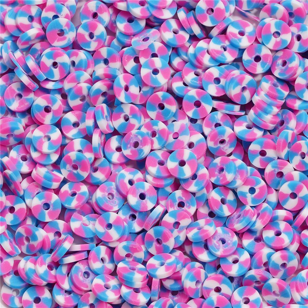 350pcs 6mm Flat Round Polymer Clay Beads Loose Spacer Beads for Jewelry Making DIY Needlework Bracelet Necklace Accessories