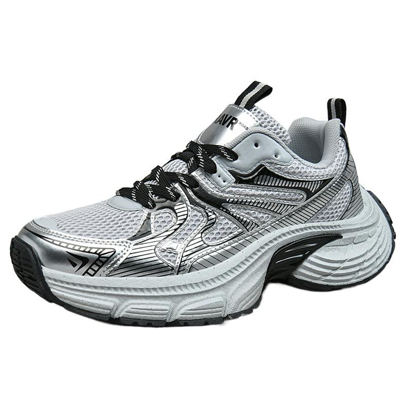 Silver Fashion Dad Shoes Women's New Platform Casual Sports Shoes Student Mesh Breathable Running Shoes