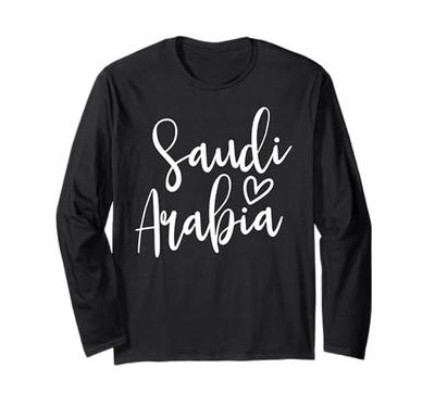 Love Saudi Arabia Cute Heart Proud Saudi Arabian Long Sleeve T-Shirt