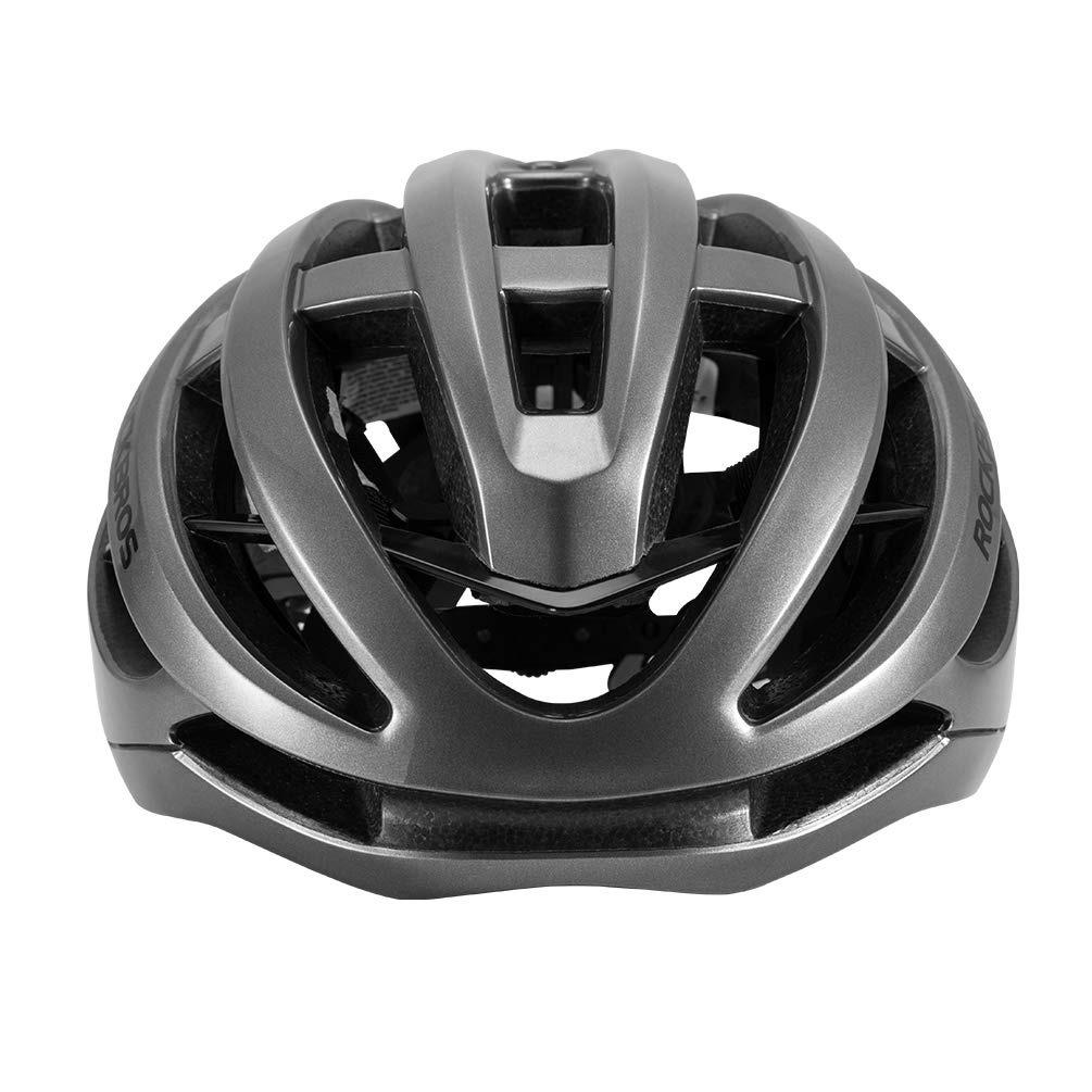 ROCKBROS Fahrradhelm für Rennräder und hochverstellbare Fahrräder, CPSC/CE-zertifiziert, Leicht, Stabil, Atmungsaktiv, Größen, Erwachsener, M/L (Titanfarbe,