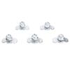 5pcs L Track Double Lug Threaded Stud Nut Fitting M10x20mm for Truck Bed Trailer Cargo Control Pickup RV ATV Silver